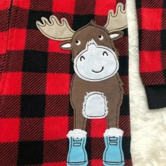Carters Footed Onesie Red & Black Fleece Size 4T - Picture 5 of 16